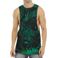 Tropical Fern Leaf Print Men's Muscle Tank Top