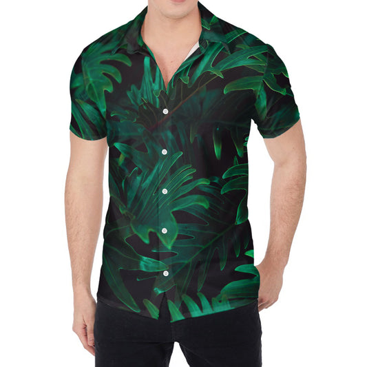 Tropical Fern Leaf Print Men's Shirt