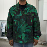 Tropical Fern Leaf Print Men's Shirt Jacket
