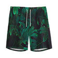 Tropical Fern Leaf Print Men's Athletic Shorts