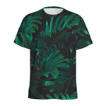 Tropical Fern Leaf Print Men's Sports T-Shirt