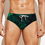 Tropical Fern Leaf Print Men's Swim Briefs