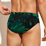Tropical Fern Leaf Print Men's Swim Briefs