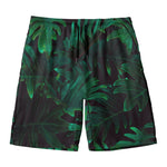 Tropical Fern Leaf Print Men's Swim Trunks