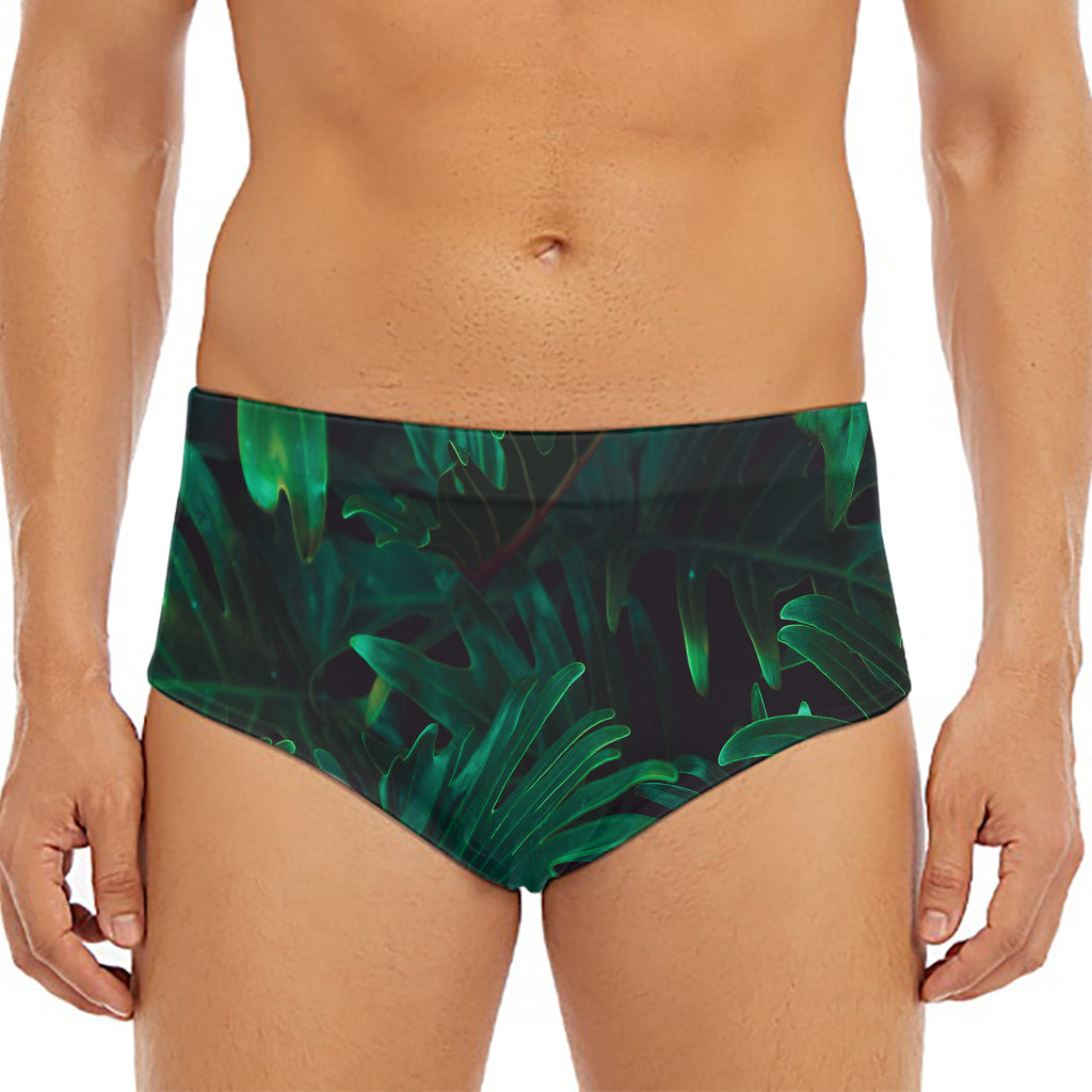 Tropical Fern Leaf Print Men's Triangle Swim Briefs