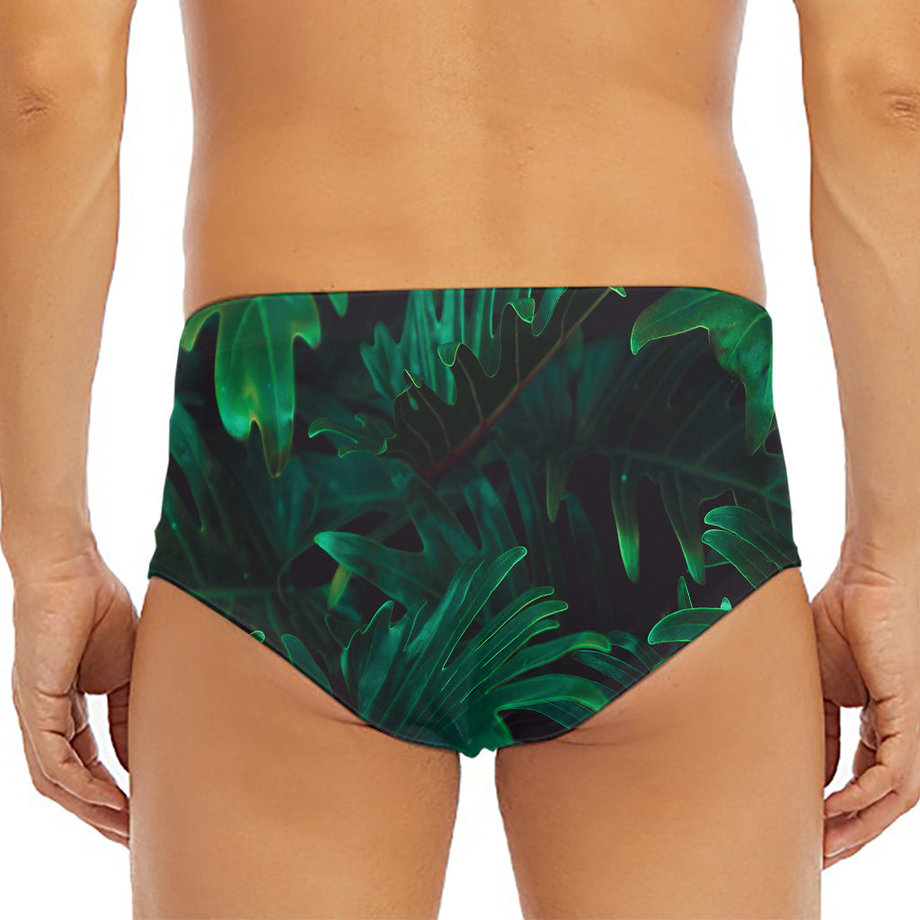 Tropical Fern Leaf Print Men's Triangle Swim Briefs