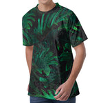 Tropical Fern Leaf Print Men's Velvet T-Shirt