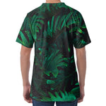 Tropical Fern Leaf Print Men's Velvet T-Shirt