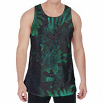 Tropical Fern Leaf Print Men's Velvet Tank Top