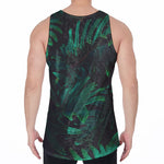 Tropical Fern Leaf Print Men's Velvet Tank Top