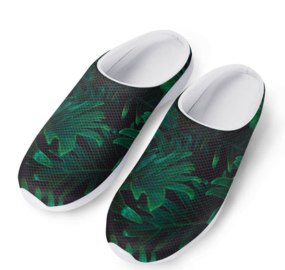Tropical Fern Leaf Print Mesh Casual Shoes