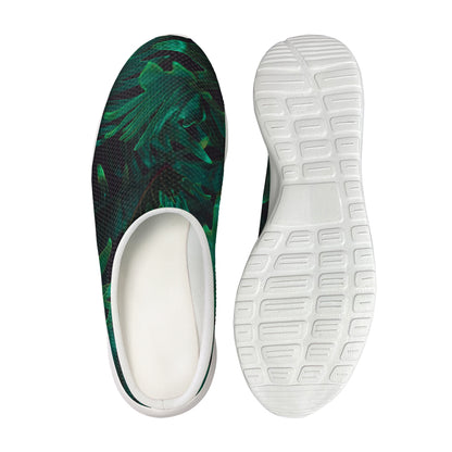 Tropical Fern Leaf Print Mesh Casual Shoes