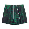 Tropical Fern Leaf Print Mesh Shorts