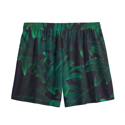 Tropical Fern Leaf Print Mesh Shorts