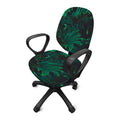 Tropical Fern Leaf Print Office Chair Cover