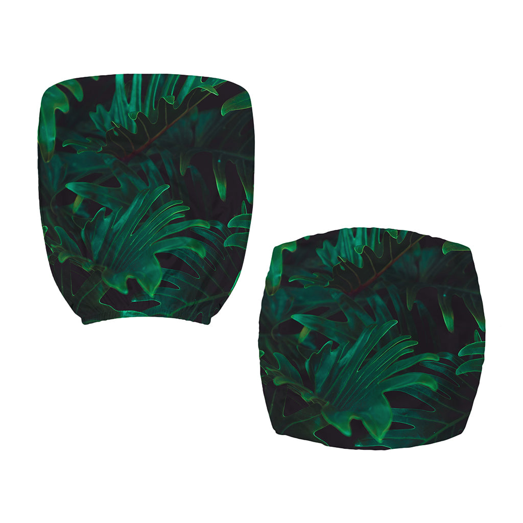 Tropical Fern Leaf Print Office Chair Cover