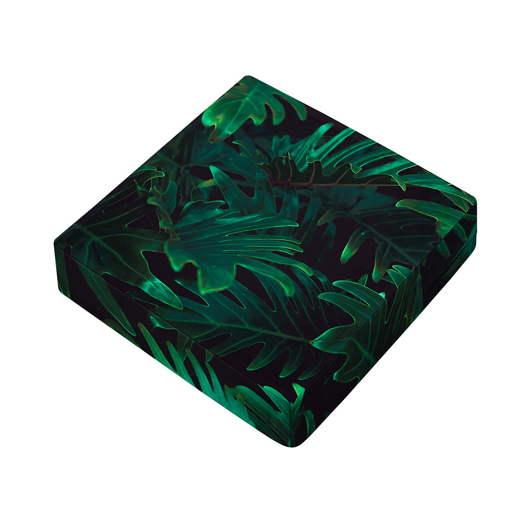 Tropical Fern Leaf Print Outdoor Seat Cushion Cover
