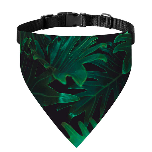 Tropical Fern Leaf Print Over The Collar Dog Bandana