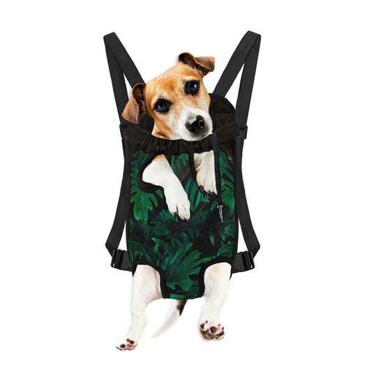 Tropical Fern Leaf Print Pet Carrier Backpack