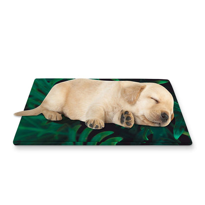 Tropical Fern Leaf Print Pet Cooling Mat Cover