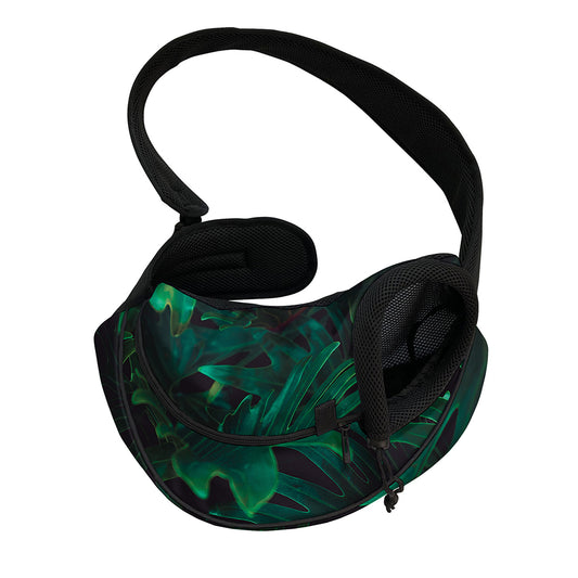 Tropical Fern Leaf Print Pet Sling Carrier