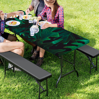 Tropical Fern Leaf Print Picnic Table Cover