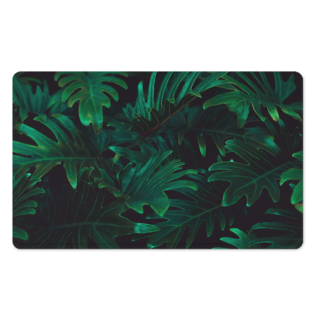 Tropical Fern Leaf Print Polyester Doormat