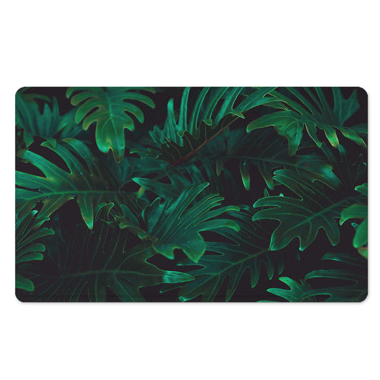 Tropical Fern Leaf Print Polyester Doormat