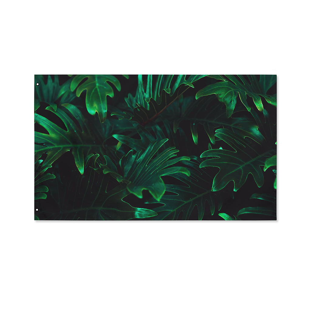 Tropical Fern Leaf Print Polyester Flag