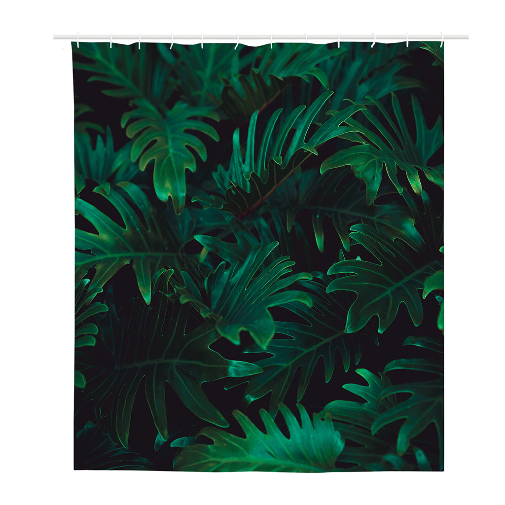 Tropical Fern Leaf Print Polyester Shower Curtain