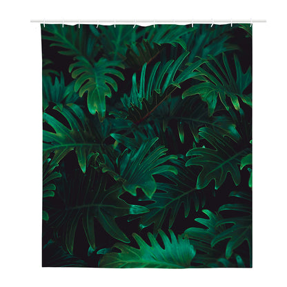 Tropical Fern Leaf Print Polyester Shower Curtain