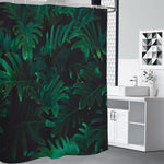 Tropical Fern Leaf Print Premium Shower Curtain