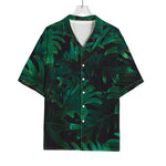 Tropical Fern Leaf Print Rayon Hawaiian Shirt