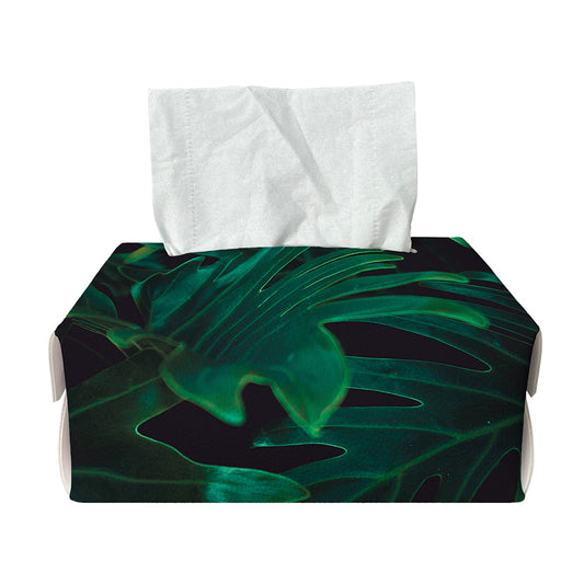 Tropical Fern Leaf Print Rectangle Tissue Box Cover