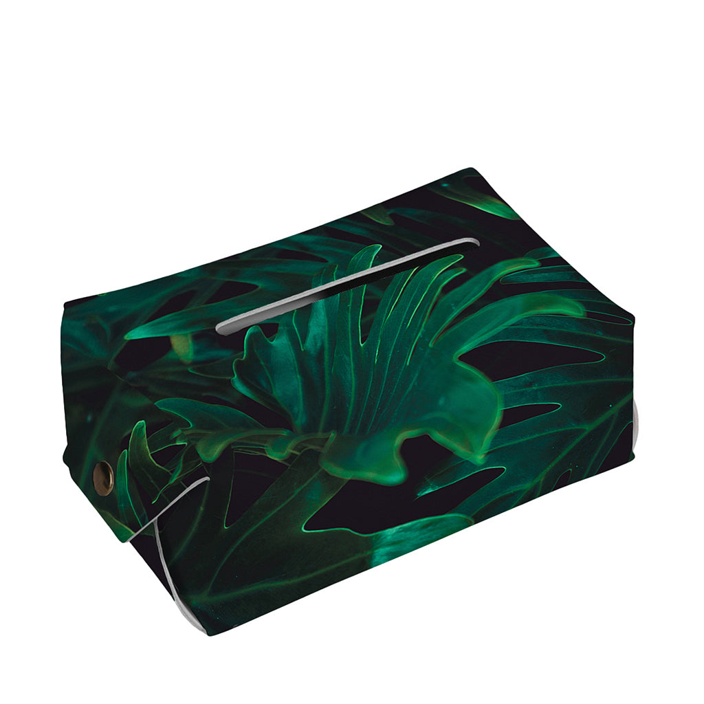 Tropical Fern Leaf Print Rectangle Tissue Box Cover