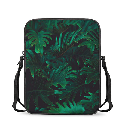 Tropical Fern Leaf Print Rectangular Crossbody Bag