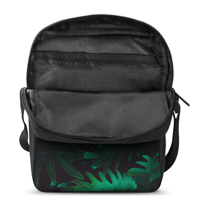 Tropical Fern Leaf Print Rectangular Crossbody Bag