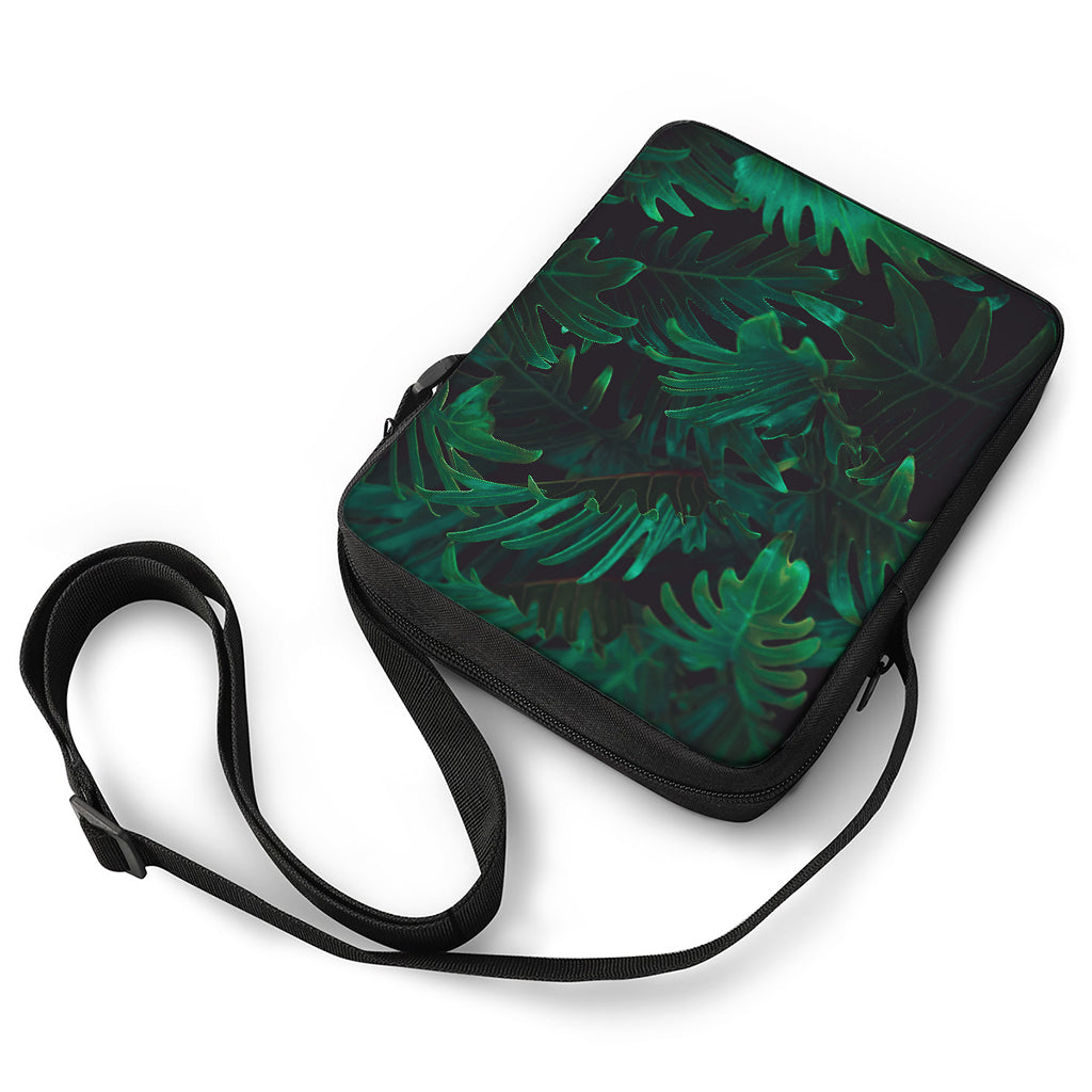 Tropical Fern Leaf Print Rectangular Crossbody Bag