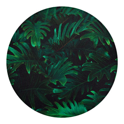 Tropical Fern Leaf Print Round Blanket