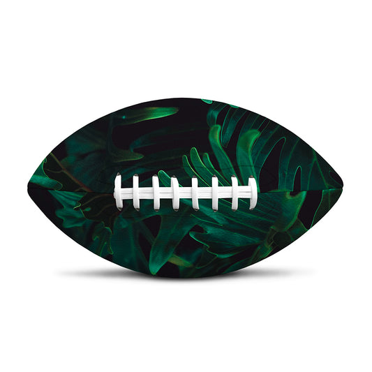 Tropical Fern Leaf Print Rugby Ball