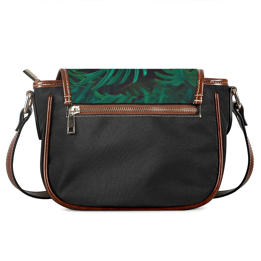 Tropical Fern Leaf Print Saddle Bag