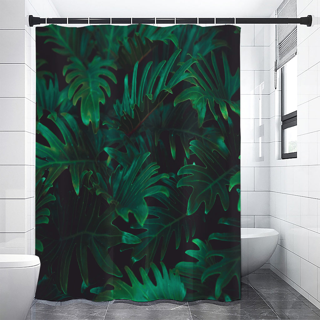 Tropical Fern Leaf Print Shower Curtain