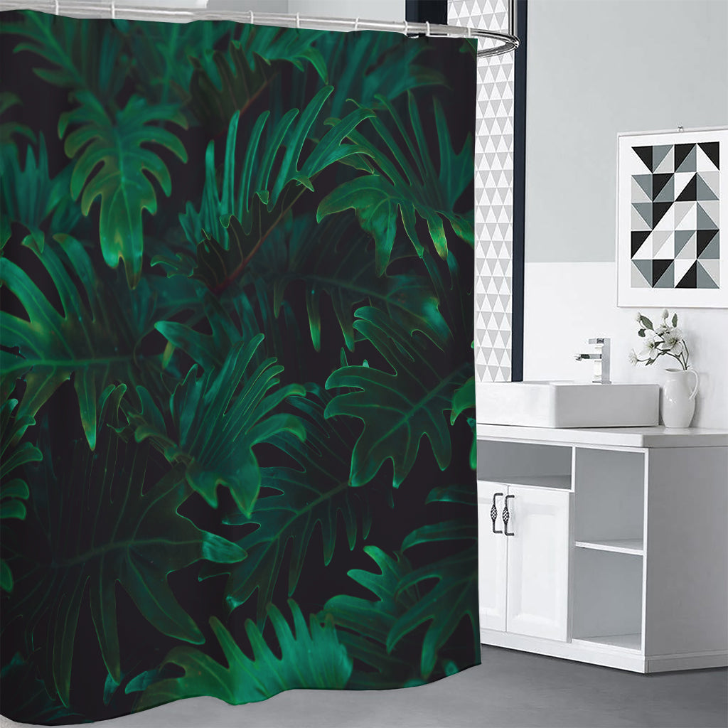 Tropical Fern Leaf Print Shower Curtain