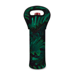 Tropical Fern Leaf Print Single Neoprene Wine Tote