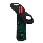Tropical Fern Leaf Print Single Neoprene Wine Tote