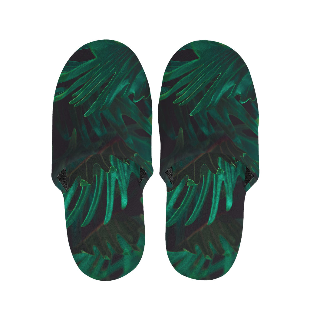 Tropical Fern Leaf Print Slippers