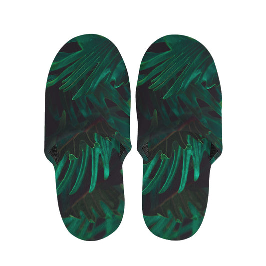 Tropical Fern Leaf Print Slippers