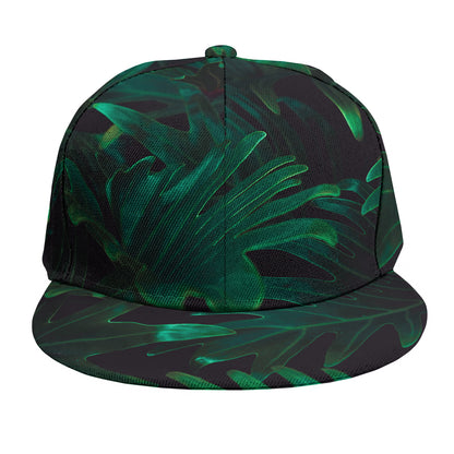 Tropical Fern Leaf Print Snapback Cap