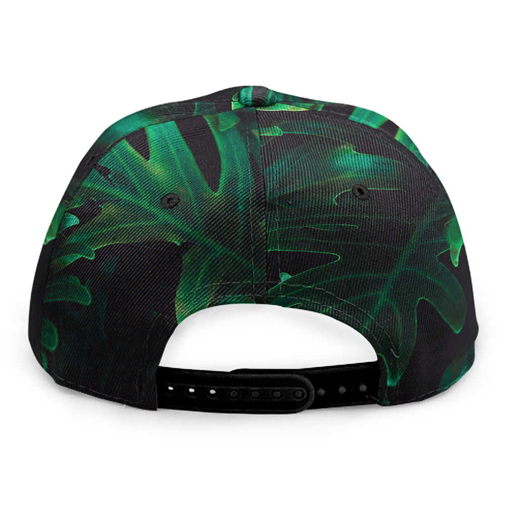 Tropical Fern Leaf Print Snapback Cap