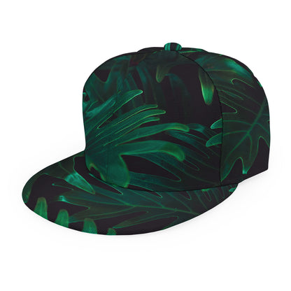 Tropical Fern Leaf Print Snapback Cap